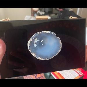 Reiki infused Agate on black purse